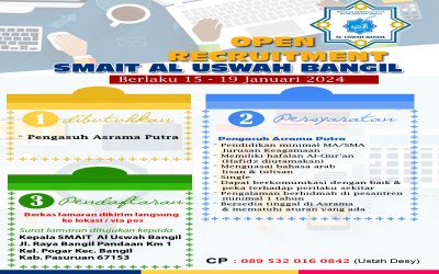 Kesempatan berkarir di SMAIT Al Uswah Bangil tahun 2024
